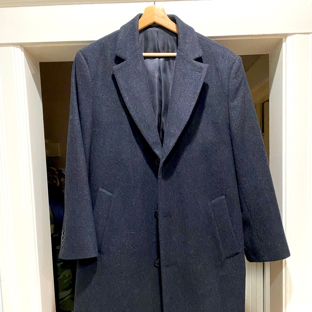 London Fog Signature Wool Blend Black Pea Coat 38S